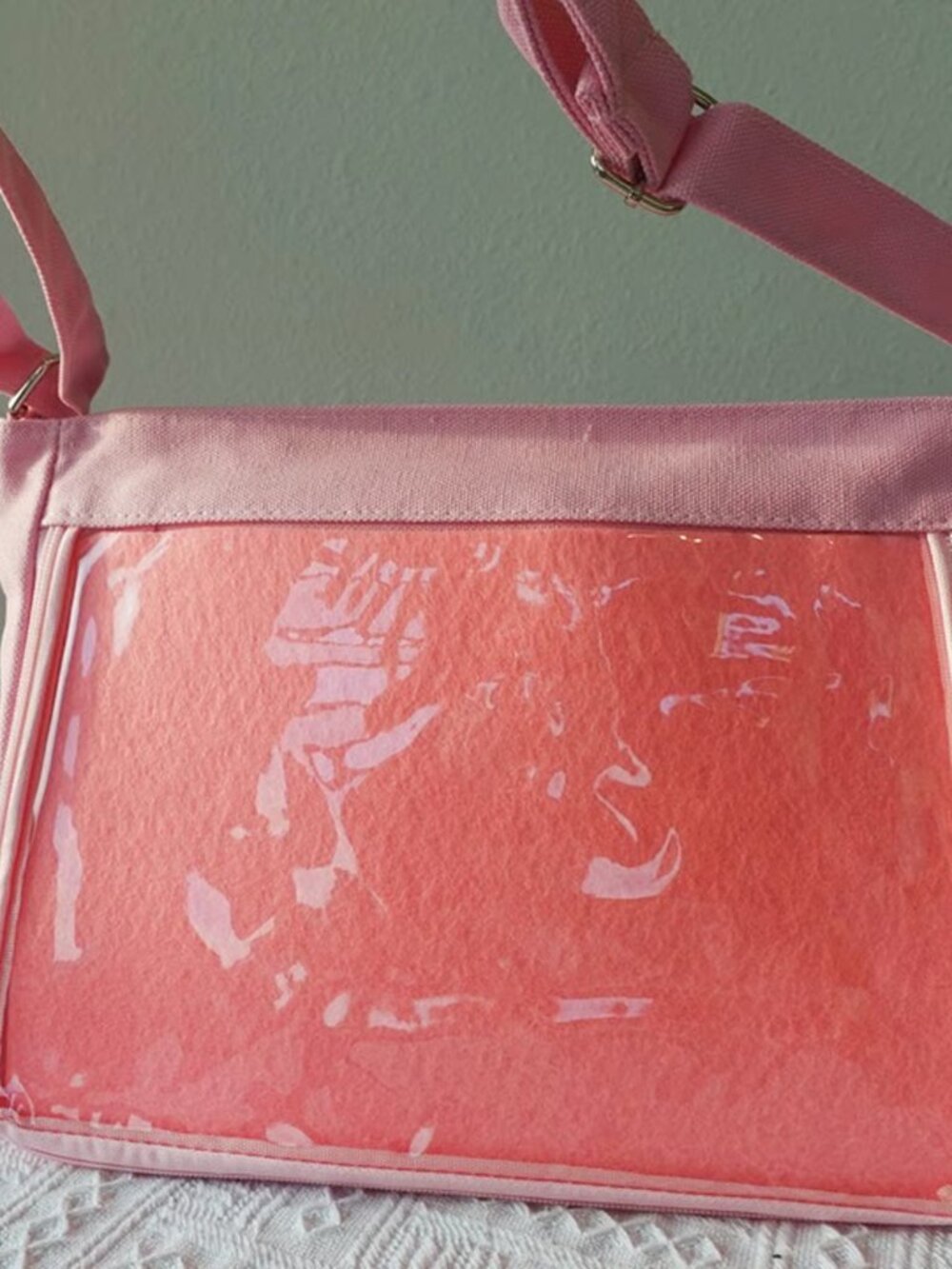 Pink Ita Bag Crossbody Pin Display Bag Kawaii Anime Convention Shoulder Bag